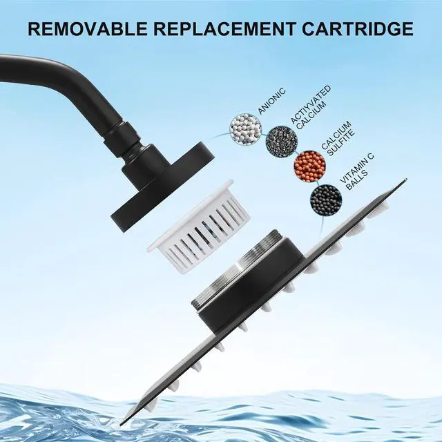 Alt view image 2 of 7 - RUMOSE High Output Revitalizing Shower Head Filter | Effectively Remove Chlorine, Hard Water, Fluoride, Organics etc. Improve Your Skin and Hair, White Replacement Filter