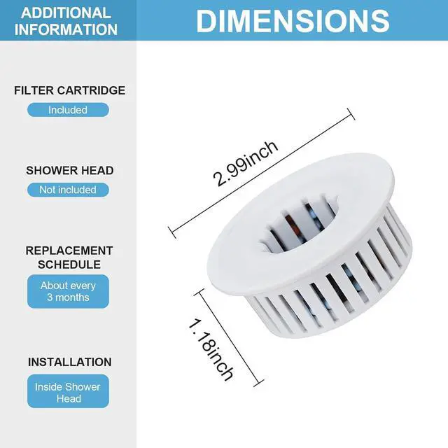 Alt view image 6 of 7 - RUMOSE High Output Revitalizing Shower Head Filter | Effectively Remove Chlorine, Hard Water, Fluoride, Organics etc. Improve Your Skin and Hair, White Replacement Filter