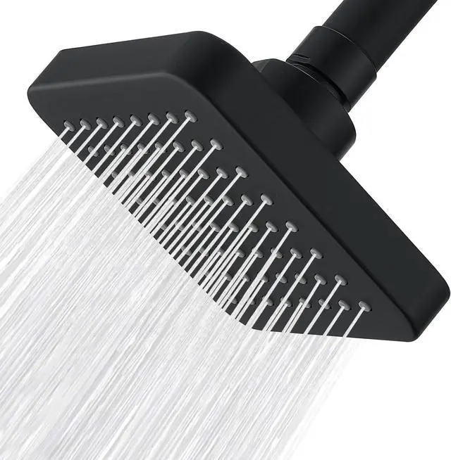 Main image of High Pressure Shower Head - 4 Powerful Bathroom Pressure Boosting Rain Showerhead - Perfect Universal Replacement for Square Rainfall Shower Heads(Matte Black)