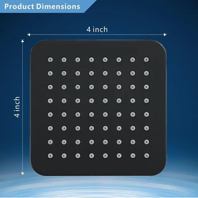 Alt view image 6 of 7 - High Pressure Shower Head - 4 Powerful Bathroom Pressure Boosting Rain Showerhead - Perfect Universal Replacement for Square Rainfall Shower Heads(Matte Black)