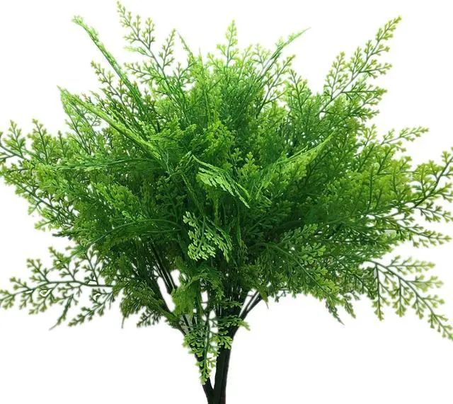 Main image of Artificial Shrubs, Persian Fern Leaves Plastic Plants Greenery Grass Simulation Fake Bushes Outdoor Indoor Home Garden Verandah Parterre Table Centerpieces Arrangements Decoration 4 pcs