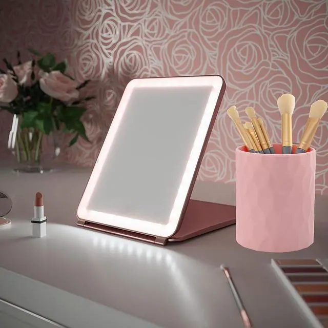 Alt view image 5 of 6 - minimaliving Pen Holder,Nordic Style Silicone Waterproof Pencil Holder for Desk Simple&Modern Minimalist Makeup Organizer Multifunctional Office Supplies for Home,Kids and School (Pink)