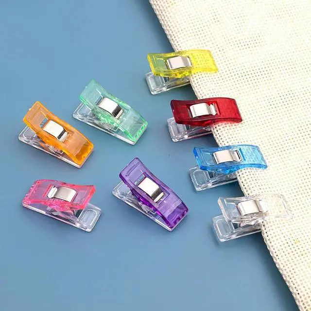Alt view image 4 of 6 - 30 Pcs Multicolour Axe Clips, 1.3 Inch x 0.7 Inch Colorful Plastic Paper Clamps for Sew, Office Work School and Home Supplies (30)