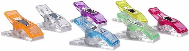 Alt view image 6 of 6 - 30 Pcs Multicolour Axe Clips, 1.3 Inch x 0.7 Inch Colorful Plastic Paper Clamps for Sew, Office Work School and Home Supplies (30)