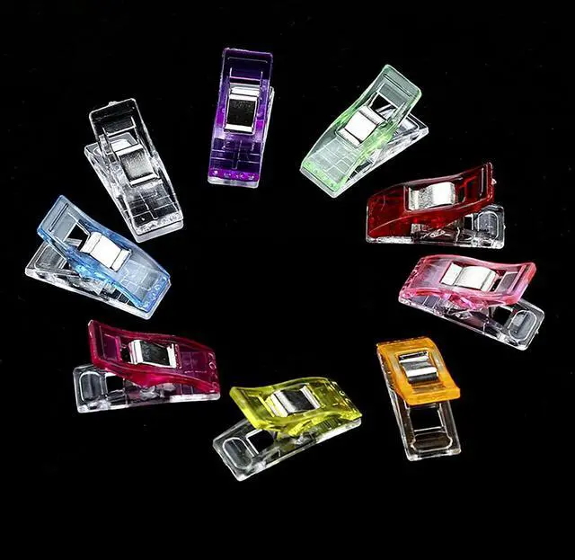 Alt view image 5 of 6 - 30 Pcs Multicolour Axe Clips, 1.3 Inch x 0.7 Inch Colorful Plastic Paper Clamps for Sew, Office Work School and Home Supplies (30)
