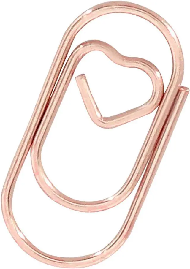 Alt view image 4 of 5 - Hitefu Mini Heart Shaped Paper Clips, Rose Gold, 100 Pcs, 2 cm | Cute Design, For Decoration, Organization, Document, Office