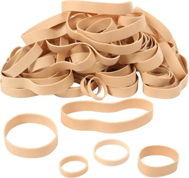 Alt view image 3 of 6 - Rubber Bands Assorted Sizes 65Pcs Wide Big Thick Elastic Bands Heavy Duty | Large Rubber Band for Office Supplies size105 size#82,size84,1.5in,2in
