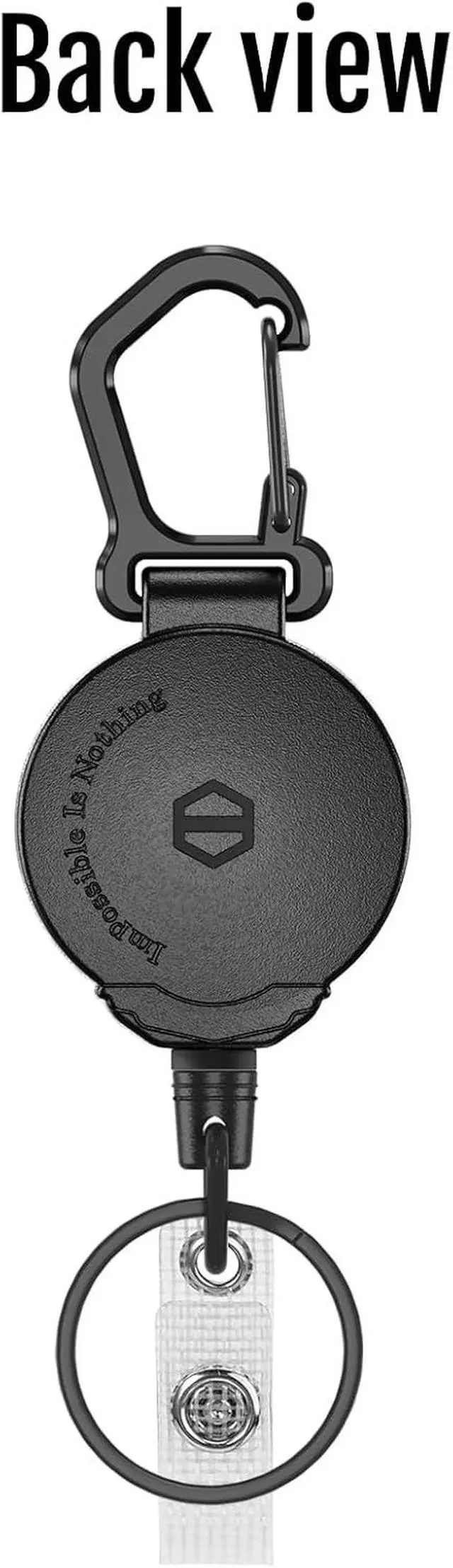 Alt view image 6 of 6 - MNGARISTA Retractable Keychain, Heavy Duty Carabiner Badge Holder, Tactical ID Badge Reel with 31.5 Steel Retractable Cord, 8.0 oz