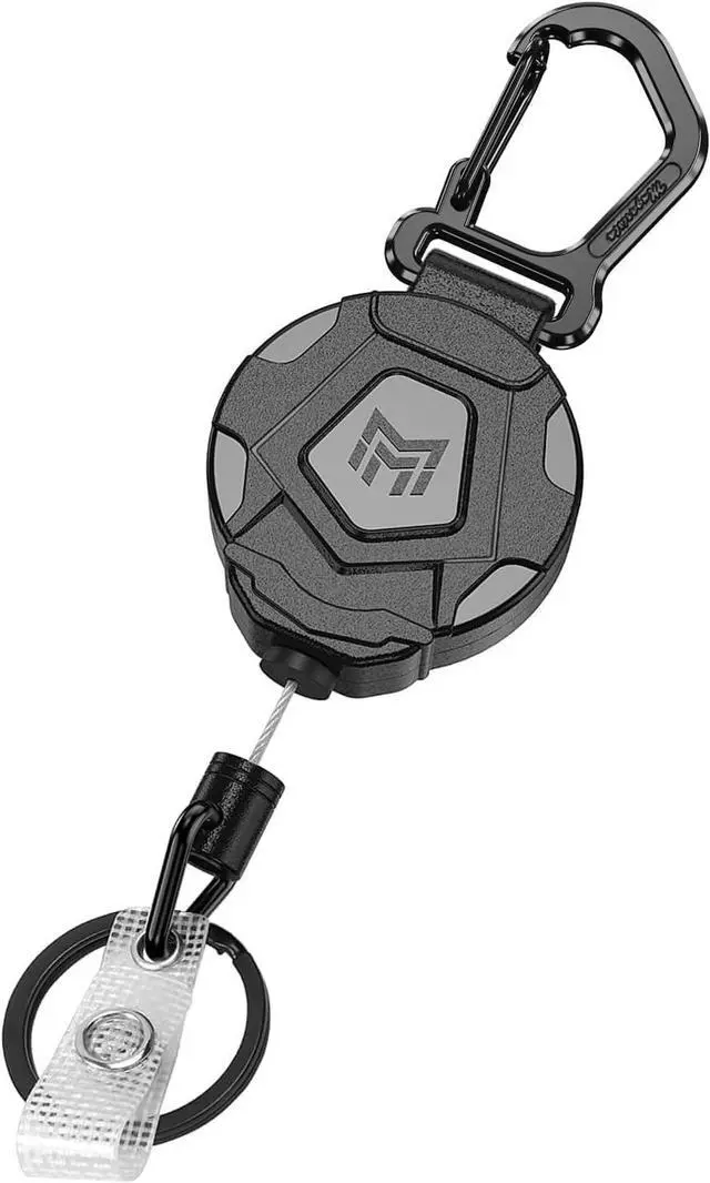 Main image of MNGARISTA Retractable Keychain, Heavy Duty Carabiner Badge Holder, Tactical ID Badge Reel with 31.5 Steel Retractable Cord, 8.0 oz