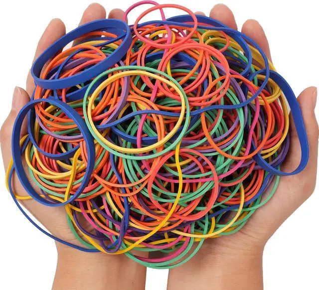 Alt view image 5 of 7 - 400Pcs Rubber Bands Assorted Sizes 0.5lb Multicolor Elastic Band Strong | Elasticity Heavy Duty Wide Thick Large Small Rubber Band for Office Supplies size:#16,#18,#19,#32,#33,#64,#117A