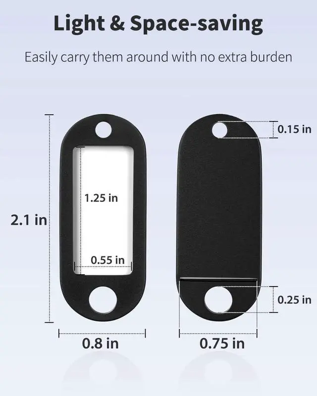 Alt view image 4 of 6 - Uniclife 10 Pieces Key Tags 2 Inch Soft Plastic Key Chain Tags with Blank Paper Labels Clear Windows Protective Films and Split Rings Flexible Item Identifiers, Black