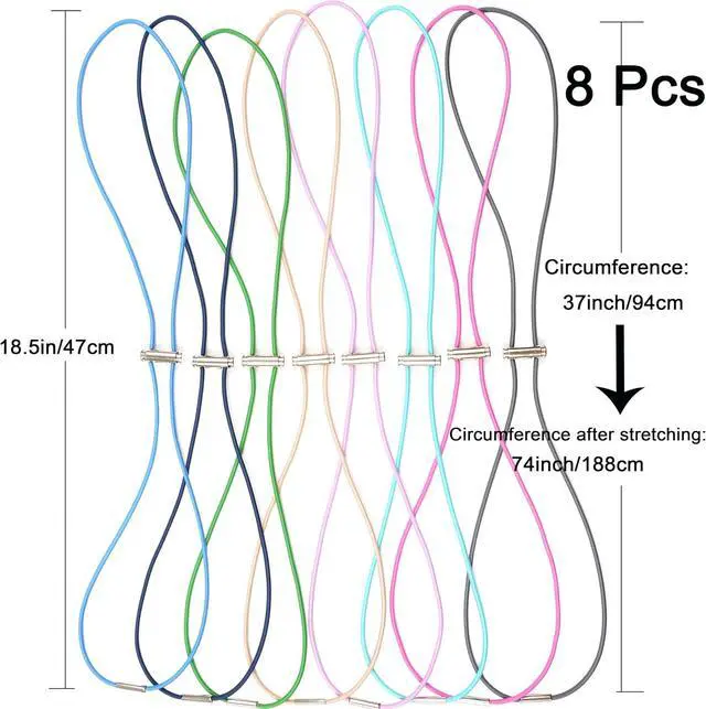Alt view image 2 of 6 - Garbage Can Bands Large Adjustable 8 Pcs Fits 8-33 Gallon Trash Cans | Trash Can Bands Fits 8-33 Gallon Trash Cans for Kitchen Home Office School Garbage Rubber Bands