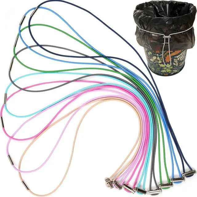 Main image of Garbage Can Bands Large Adjustable 8 Pcs Fits 8-33 Gallon Trash Cans | Trash Can Bands Fits 8-33 Gallon Trash Cans for Kitchen Home Office School Garbage Rubber Bands