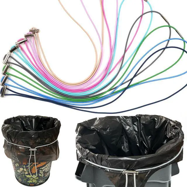 Alt view image 5 of 6 - Garbage Can Bands Large Adjustable 8 Pcs Fits 8-33 Gallon Trash Cans | Trash Can Bands Fits 8-33 Gallon Trash Cans for Kitchen Home Office School Garbage Rubber Bands