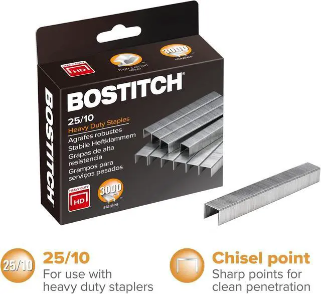 Alt view image 2 of 4 - PaperPro "Bostitch 25/10 High-Capacity Staples, 3/8"" Leg Length, 3000/Box (1962)", silver