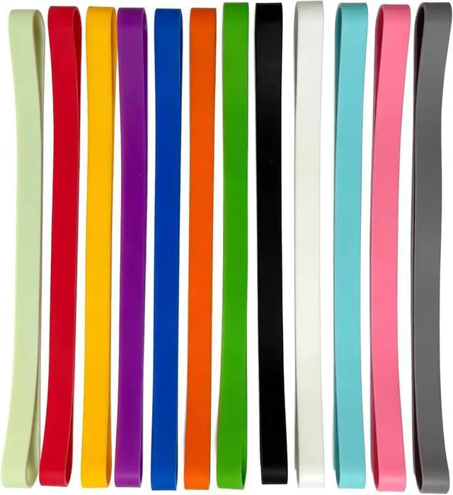 Alt view image 5 of 7 - Rubber Bands Silicone 12Pcs Large Heavy Duty Thick Wide 8in Elastic Bands | Strong Big Size Rubber bands for office supplies File Folders,Box, Books Colors