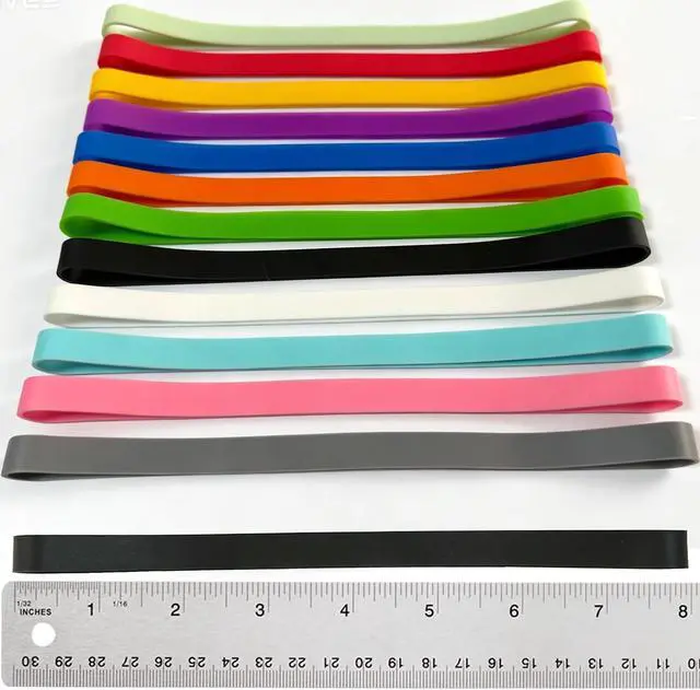 Alt view image 2 of 7 - Rubber Bands Silicone 12Pcs Large Heavy Duty Thick Wide 8in Elastic Bands | Strong Big Size Rubber bands for office supplies File Folders,Box, Books Colors