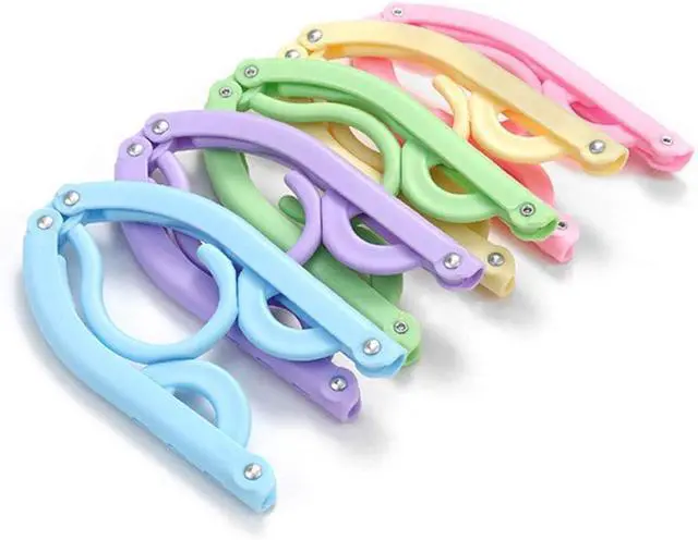 Main image of 10 Pcs Travel Hangers Cruise Ship Essentials Accessories Portable Folding Clothes Hanger Foldable Drying Rack