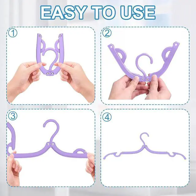 Alt view image 7 of 7 - 10 Pcs Travel Hangers Cruise Ship Essentials Accessories Portable Folding Clothes Hanger Foldable Drying Rack
