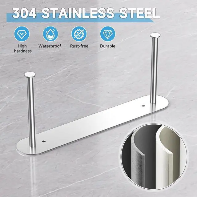 Alt view image 7 of 7 - Hanger Holder for Laundry Room, Wall Mounted Clothes Hanger Organizer Stacker, Metal Space Saving Hangers Storage Rack for Washing Machine Dryer (Silver, 1Pc)