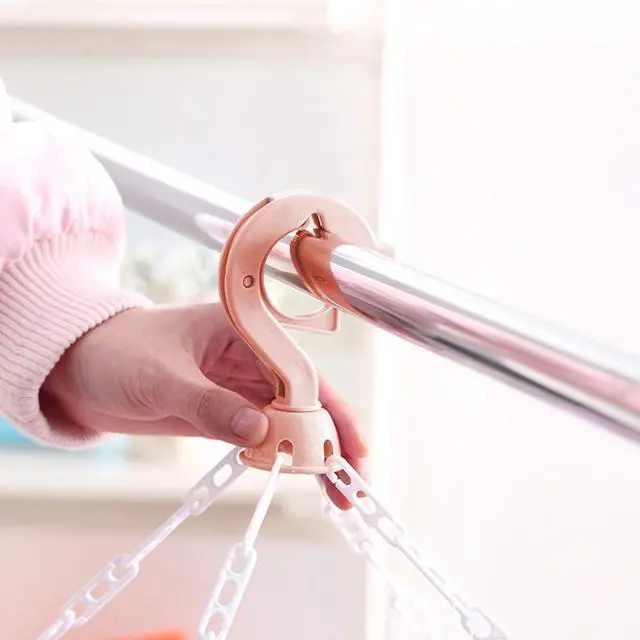 Alt view image 5 of 7 - SteelFever Clothes Drying Hanger with 32 Clips, Foldable Hanging Drying Rack for Clothes Underwear Socks (Light Pink)