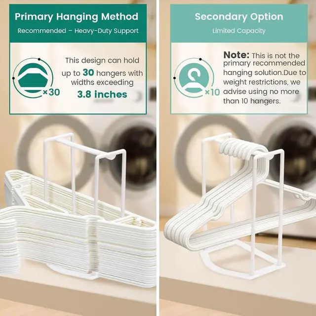 Alt view image 2 of 6 - Hanger Stacker Organizer Stand, White Portable Clothes Hanger Holder | Laundry Room Storage Organizer Rack