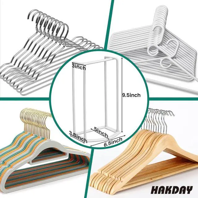 Alt view image 3 of 6 - Hanger Stacker Organizer Stand, White Portable Clothes Hanger Holder | Laundry Room Storage Organizer Rack