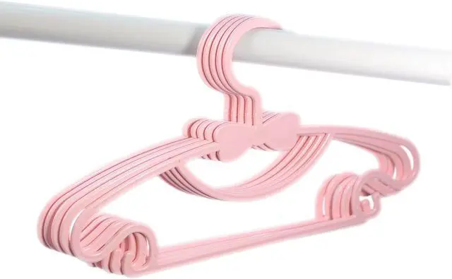 Main image of YYaaloa 10pcs Kids Clothes Hangers - Baby & Toddler Plastic Hangers (Pink, 10pcs)