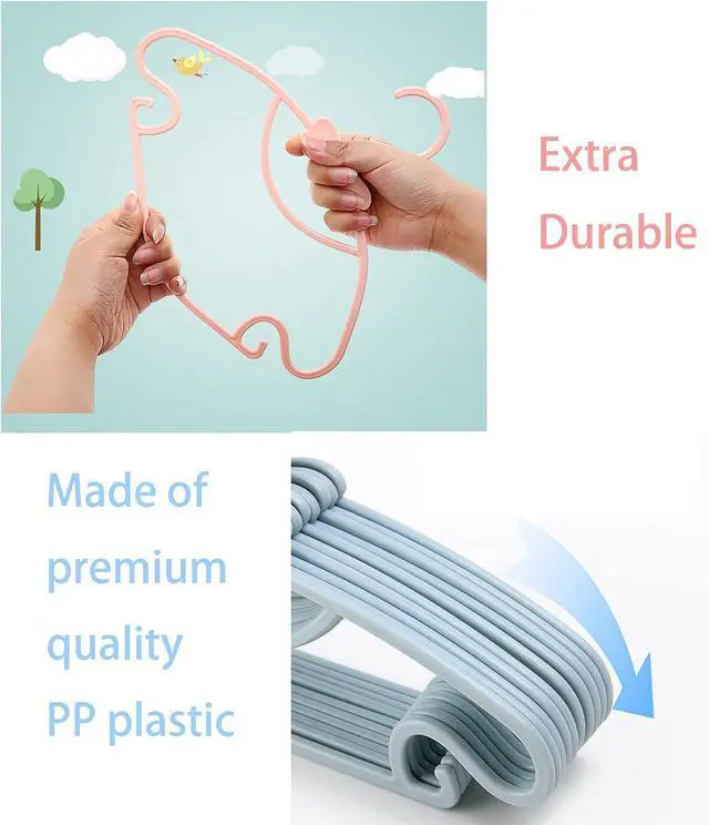 Alt view image 4 of 7 - YYaaloa 10pcs Kids Clothes Hangers - Baby & Toddler Plastic Hangers (Pink, 10pcs)