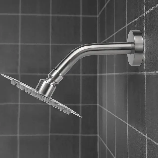 Alt view image 6 of 6 - NearMoon Shower Arm with Flange, Made of 304 Stainless Steel Shower Extension Extender Pipe, Wall-Mounted for Fixed Bathroom Showerhead, Never Rust (6 Inch, Brushed Nickel)