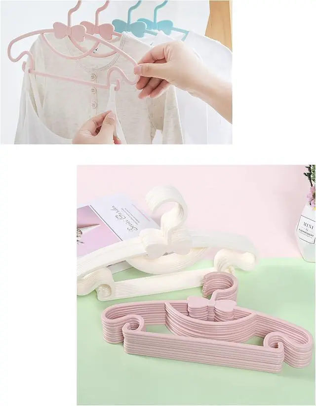 Alt view image 3 of 7 - YYaaloa 10pcs Kids Clothes Hangers - Baby & Toddler Plastic Hangers (Pink, 10pcs)