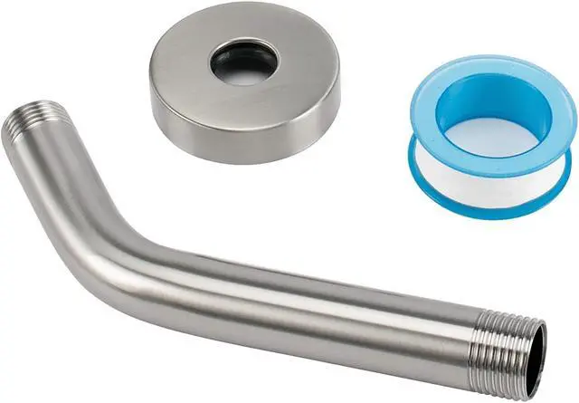 Alt view image 5 of 6 - NearMoon Shower Arm with Flange, Made of 304 Stainless Steel Shower Extension Extender Pipe, Wall-Mounted for Fixed Bathroom Showerhead, Never Rust (6 Inch, Brushed Nickel)