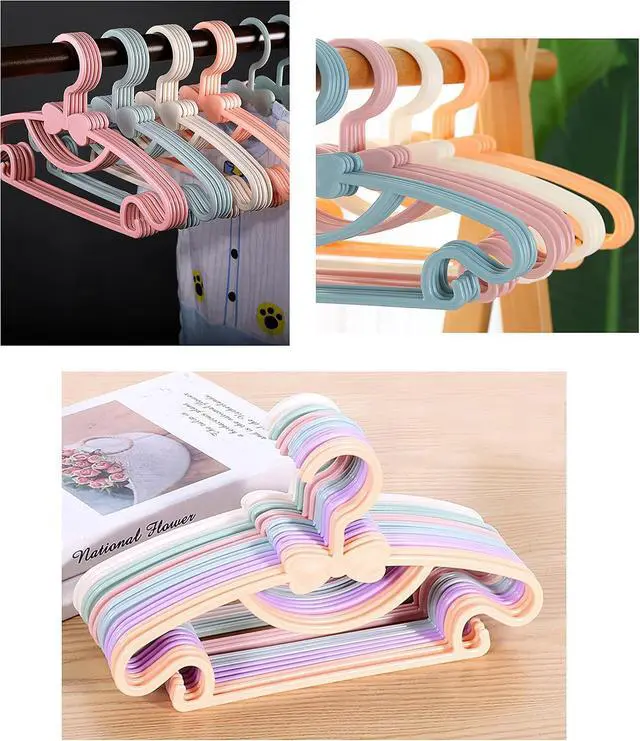 Alt view image 6 of 7 - YYaaloa 10pcs Kids Clothes Hangers - Baby & Toddler Plastic Hangers (Pink, 10pcs)