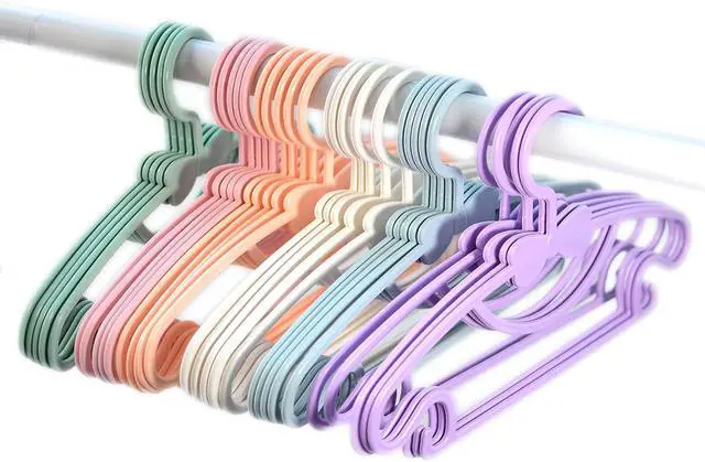 Alt view image 7 of 7 - YYaaloa 10pcs Kids Clothes Hangers - Baby & Toddler Plastic Hangers (Pink, 10pcs)