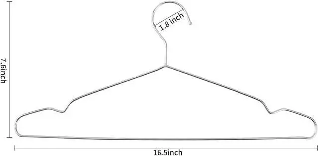 Alt view image 5 of 7 - Hangers 10 Pack Clothes Hanger Strong Heavy Duty Stainless Steel Metal Ultra Thin Space Saving Wire Hangers 16.5in by WYCQKL