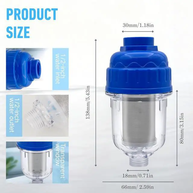 Alt view image 6 of 7 - Hard Water Shower Filters, Showerhead Filters for Filtering Sediment and Other Impurities, High Output Household Tap Water Purifiers for Kitchen Washing Machine Bathrooms