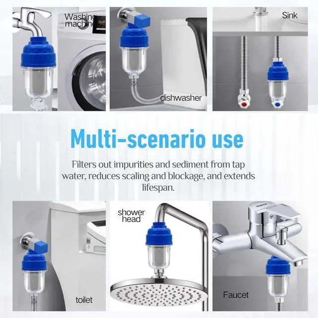 Alt view image 7 of 7 - Hard Water Shower Filters, Showerhead Filters for Filtering Sediment and Other Impurities, High Output Household Tap Water Purifiers for Kitchen Washing Machine Bathrooms