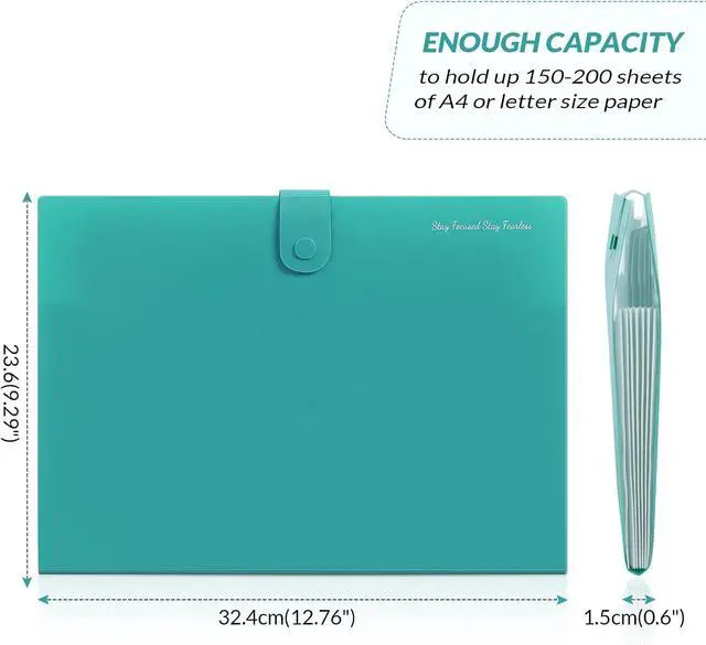 Alt view image 3 of 7 - SKYDUE 7-Pocket Expanding File Folder, Accordion Document Organizer | Professional Portable Paper Receipt Holder with Labels for Office Home Business, Letter/A4 Size Green