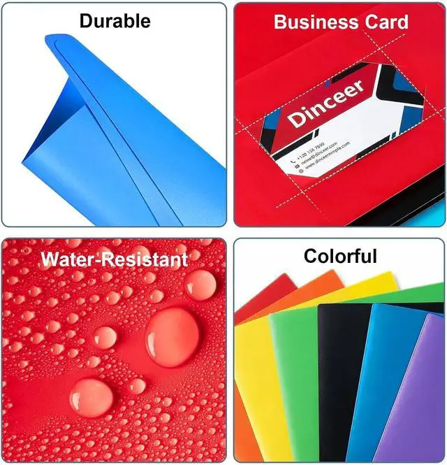 Alt view image 4 of 7 - 7 Pack Heavy Duty Plastic 2 Pocket Folders, No Prongs, Letter Size, Dinceer | heavy-duty plastic folders with 2 pockets, no prongs, letter-size fit, and assorted colors for easy organization.