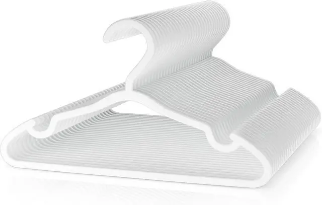 Main image of VILICK Plastic Kids Hangers - 30 Pack Non-Slip Baby Clothes Hangers for Closet, Toddler & Newborn Clothing Pants, Skirts, Coats (White)