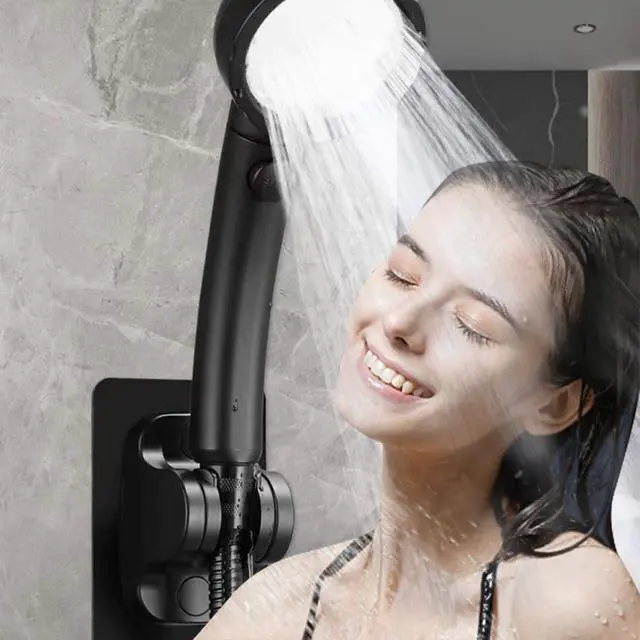Alt view image 7 of 7 - Wall Mount Strong Adhesive Shower Holder 2 Pack Large Self-Adhesive Shower Bracket for Handheld Shower Head for Bathroom