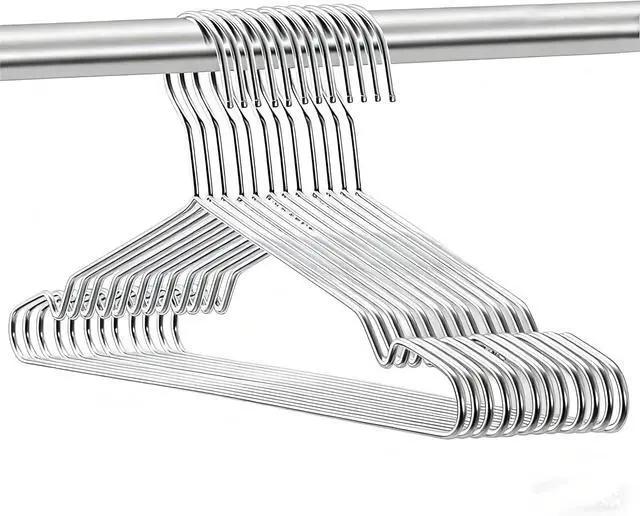 Main image of Seropy Coat Hangers Clothes 10 Pack Wire Hangers Heavy Duty Stainless Steel Hangers with Non Slip Grooves, 16.5 Inch Ultra Thin Metal Hangers Space Saving Clothing Hanger