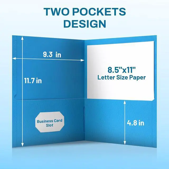 Alt view image 2 of 7 - SUNEE Folders with Pockets, 5 Pack Paper Folders with Pockets, Pocket Folders Fit Letter Size Paper, 5 Assorted Colors for Office, Home, Business, School Supplies