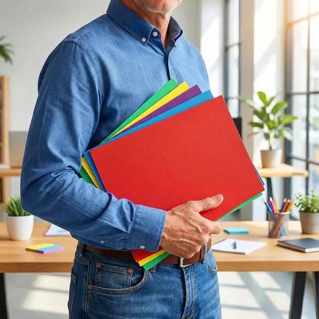 Alt view image 7 of 7 - SUNEE Folders with Pockets, 5 Pack Paper Folders with Pockets, Pocket Folders Fit Letter Size Paper, 5 Assorted Colors for Office, Home, Business, School Supplies