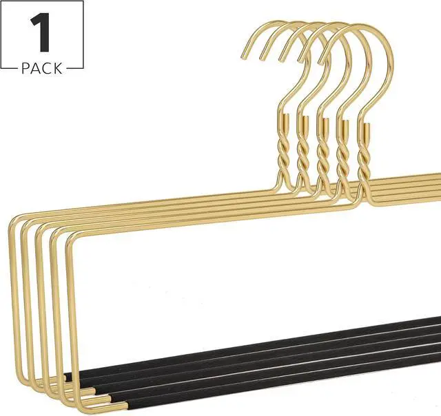 Alt view image 7 of 7 - Quality Blanket Linen Hangers Wide Heavy Duty Hanger for Blankets, Table Cloths, Nonslip Vinyl Coated Comforter Storage Hanger for Quilts, Sleeping Bags - for Closet Storage Solutions (Gold, 1)