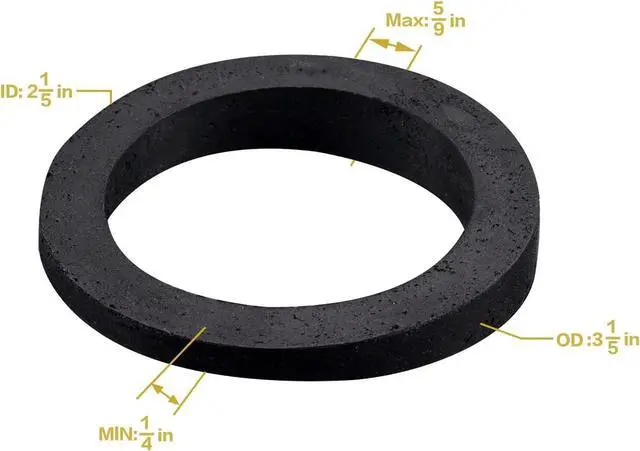 Alt view image 2 of 6 - Bathtub Sponge Gasket Replacement for Overflow Plate, Rubber, Black