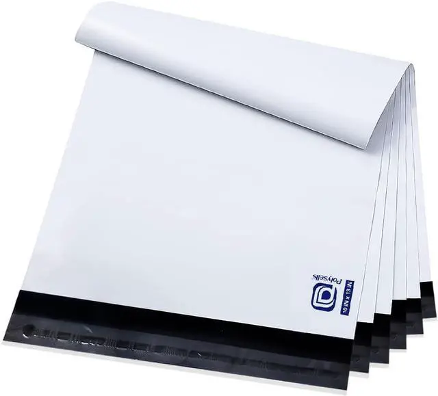 Main image of POLYSELLS 10x13 White Poly Mailers 100 Pack Self Seal Shipping Bags | Waterproof tear resistant opaque mailing envelopes for clothing apparel accessories ecommerce sellers for small business