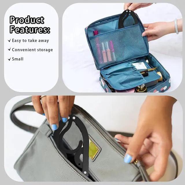 Alt view image 3 of 6 - 6PCS Portable Folding Clothes Hangers Clothes Drying Rack for Travel (Black)