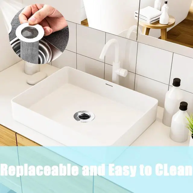 Alt view image 6 of 6 - 4 PCS Bathroom Sink Drain Strainers, Fit Hole Size from 1.25" to 2.17", Utility Recyclable Sink Strainer, Stainless Steel Sink Strainer for Bathroom Washbasin Bathtub Drain