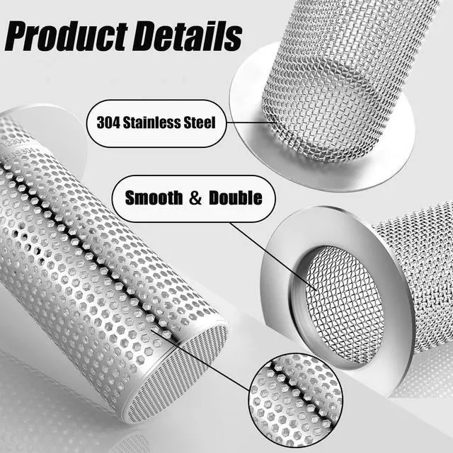 Alt view image 3 of 6 - 4 PCS Bathroom Sink Drain Strainers, Fit Hole Size from 1.25" to 2.17", Utility Recyclable Sink Strainer, Stainless Steel Sink Strainer for Bathroom Washbasin Bathtub Drain